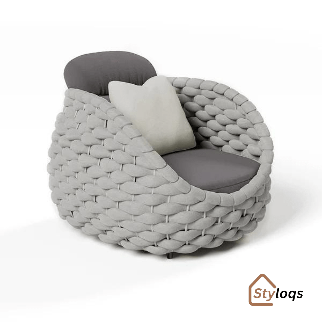 Tatta 4 Pieces Woven Rope Outdoor Swivel Sofa Set 360 Degree Rotatable with Coffee Table By Styloqs - Image 10