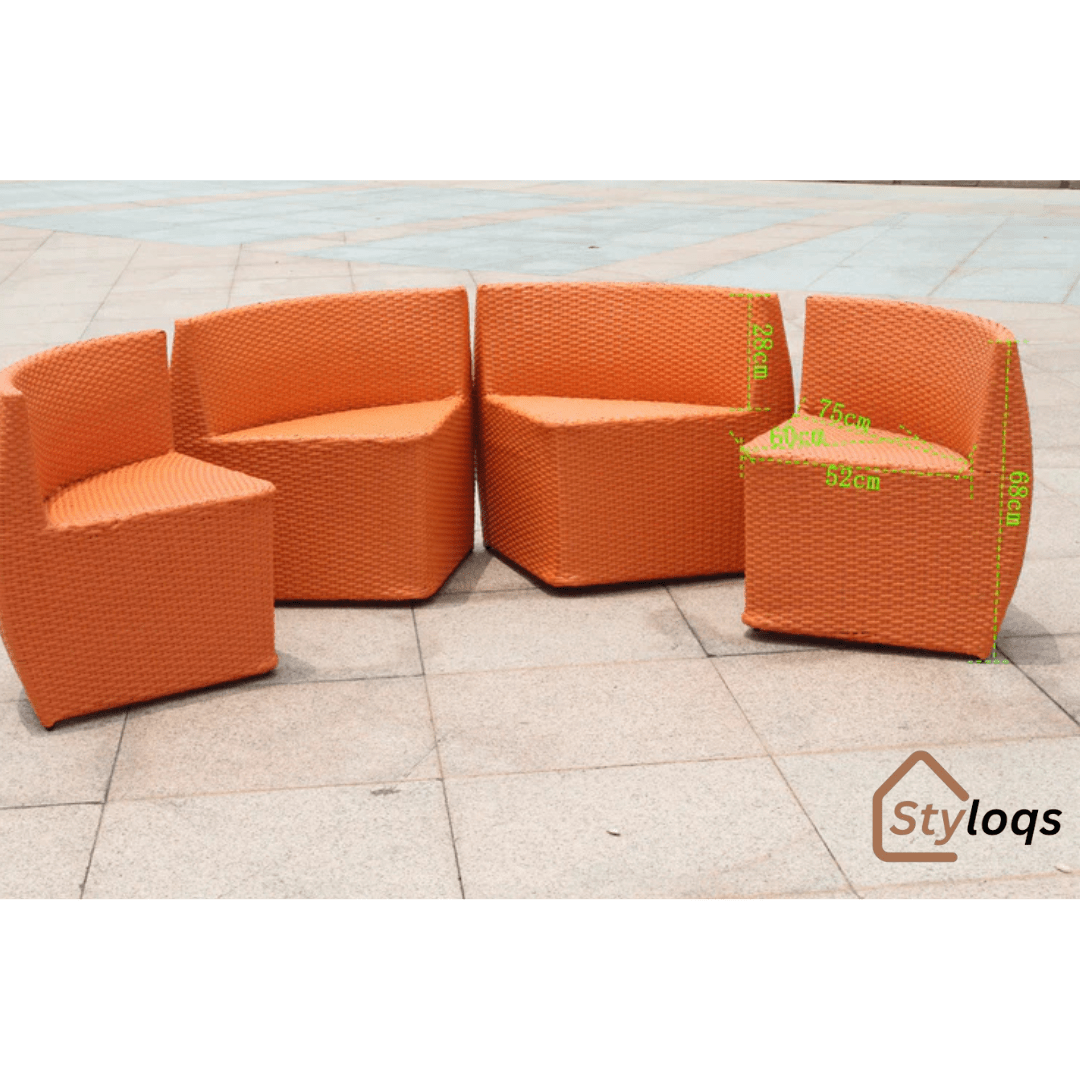 5-in-1 outdoor garden rattan dining table and chairs set with cushions by Styloqs - Image 12
