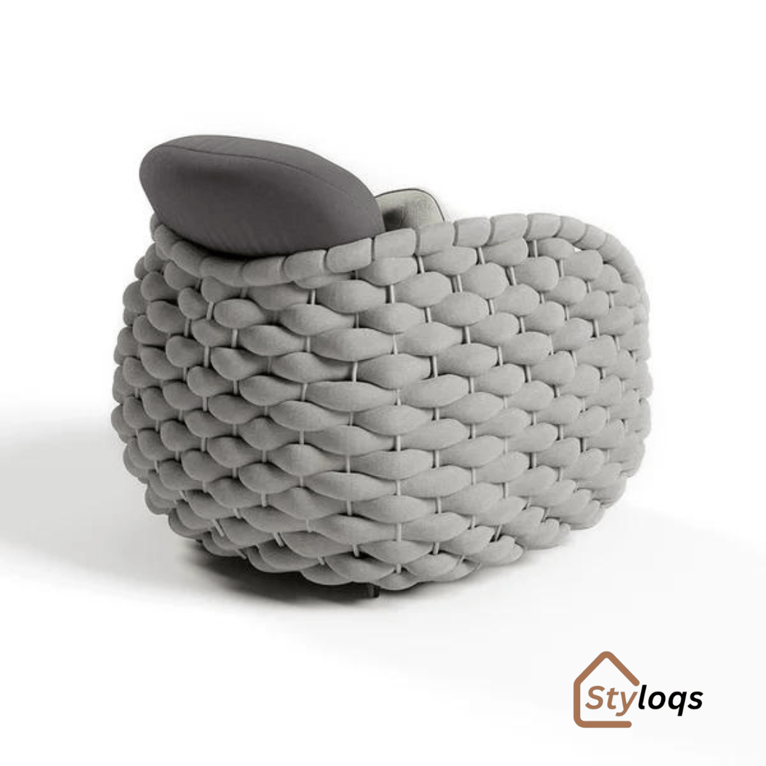 Tatta 4 Pieces Woven Rope Outdoor Swivel Sofa Set 360 Degree Rotatable with Coffee Table By Styloqs - Image 9