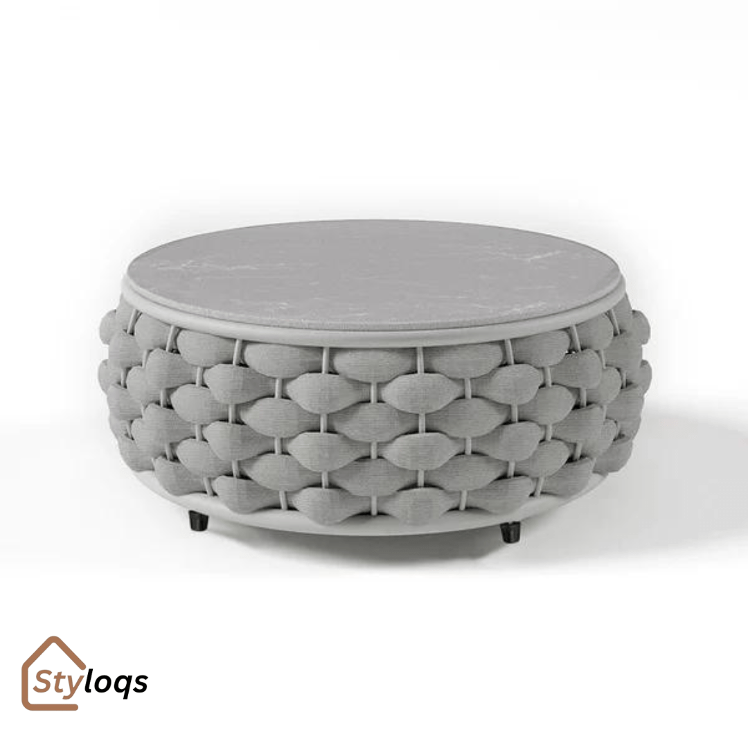 Tatta 4 Pieces Woven Rope Outdoor Swivel Sofa Set 360 Degree Rotatable with Coffee Table By Styloqs - Image 8