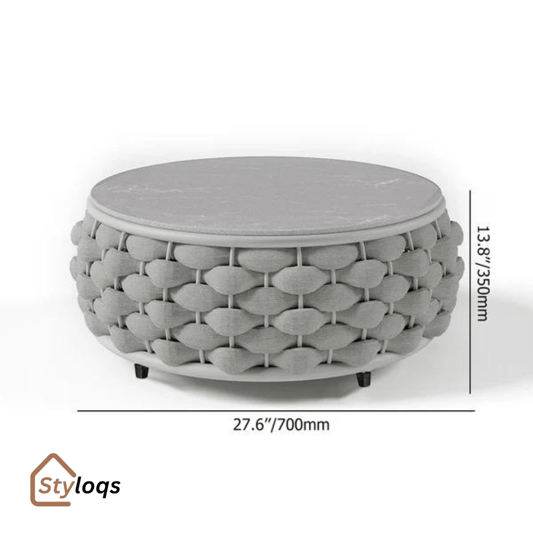 Tatta 4 Pieces Woven Rope Outdoor Swivel Sofa Set 360 Degree Rotatable with Coffee Table By Styloqs - Image 4