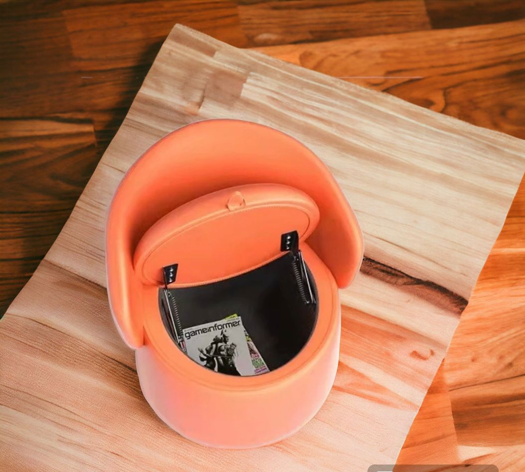 Vanity Stool with Back and Wheels, Storage and Leather Upholstered - Beige - Image 9