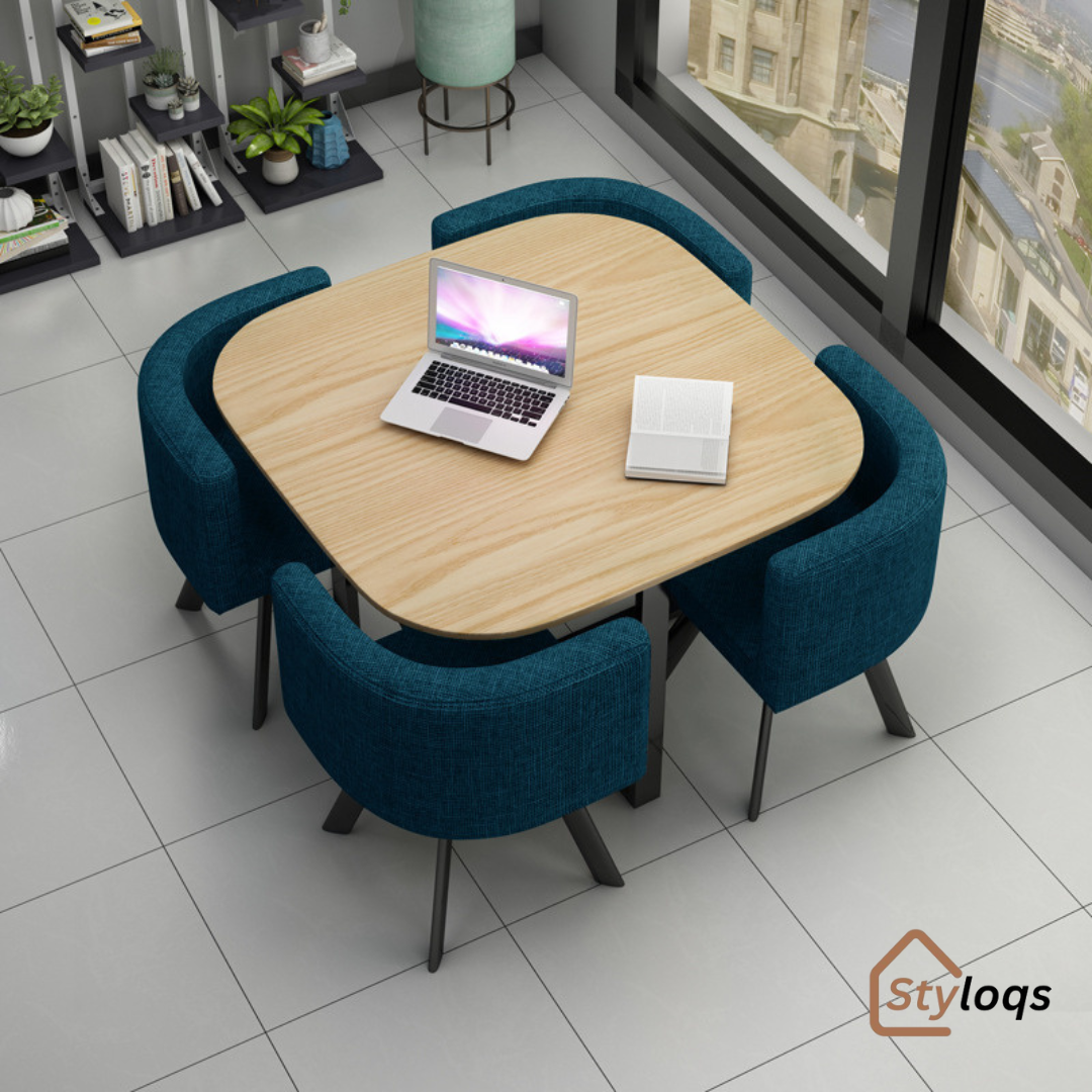 Simple reception table and chair combination negotiation table shop reception table and chair office leisure small round table square dining table Nordic by styloqs - Image 15