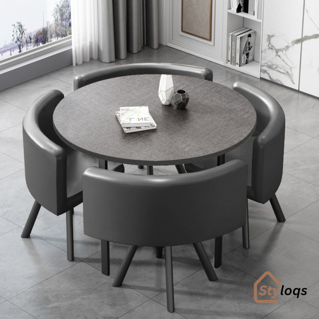 Simple reception table and chair combination negotiation table shop reception table and chair office leisure small round table square dining table Nordic by styloqs - Image 19