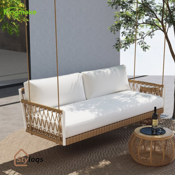 Outdoor rope swing indoor internet celebrity lazy leisure hanging rattan sofa outdoor courtyard double rocking chair furniture by styloqs - Image 3
