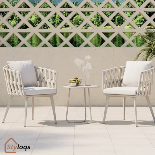 Outdoor balcony leisure rattan table and chairs coffee table set courtyard aluminum alloy rattan chair waterproof sunscreen outdoor dining table and chairs by styloqs - Image 3
