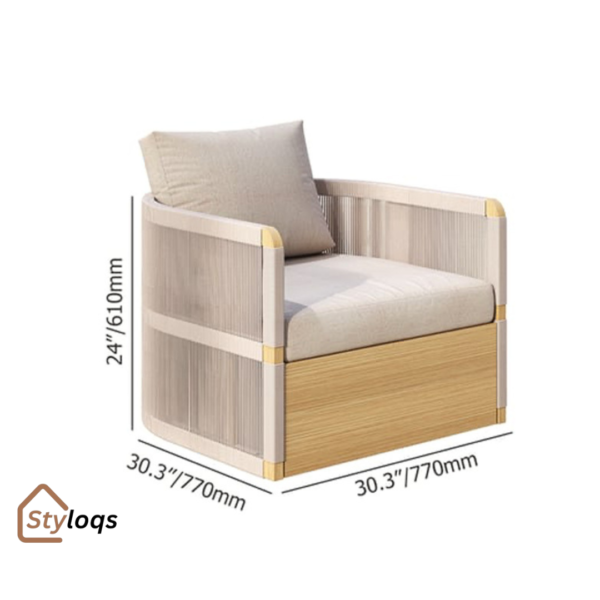 Factory direct outdoor aluminum sofa outdoor leisure rattan sofa resort hotel outdoor teak sofa by styloqs - Image 2