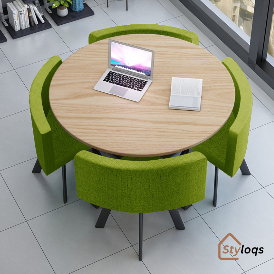 Simple reception table and chair combination negotiation table shop reception table and chair office leisure small round table square dining table Nordic by styloqs - Image 5