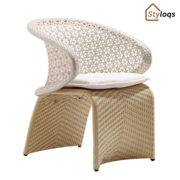 Outdoor furniture beach low back single sofa courtyard double balcony high back rattan chair coffee table three piece set by styloqs - Image 6