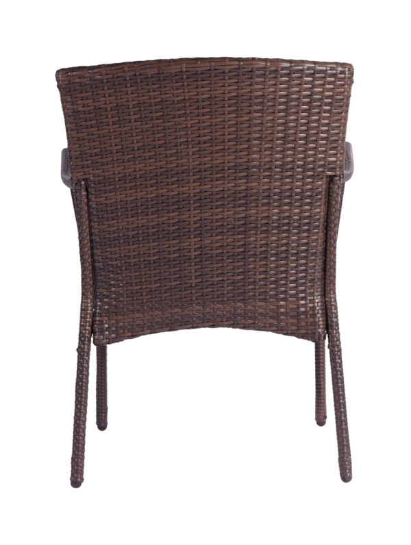 3 Pieces Outdoor Seating Group Furniture, PE Rattan Patio Furniture, Wicker Patio Chairs Set, Patio Bistro Sets, Outdoor Conversation Sets - Brown - Image 9