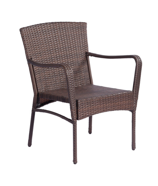3 Pieces Outdoor Seating Group Furniture, PE Rattan Patio Furniture, Wicker Patio Chairs Set, Patio Bistro Sets, Outdoor Conversation Sets - Brown - Image 2