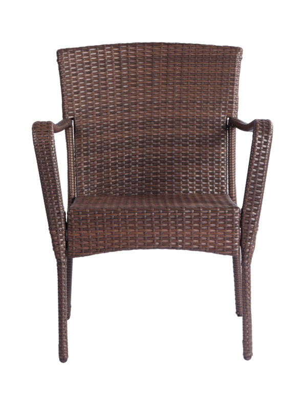 3 Pieces Outdoor Seating Group Furniture, PE Rattan Patio Furniture, Wicker Patio Chairs Set, Patio Bistro Sets, Outdoor Conversation Sets - Brown - Image 6
