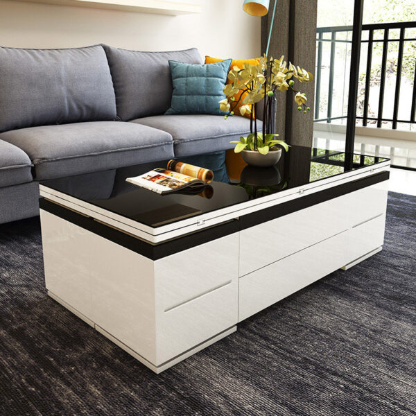 Small Apartment Folding Coffee Table Dining Table Dual-use Retractable Nordic Unique Simple Modern Multi-functional Living Room Home - Image 4