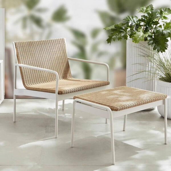 Outdoor Rattan Sofa Coffee Table Combination Outdoor Outdoor Garden Courtyard Leisure Rattan Chair Rattan Furniture Room Sunshine Room - Image 3